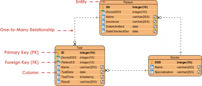 Entity Relationship Diagram Example Hospital Visual Paradigm 