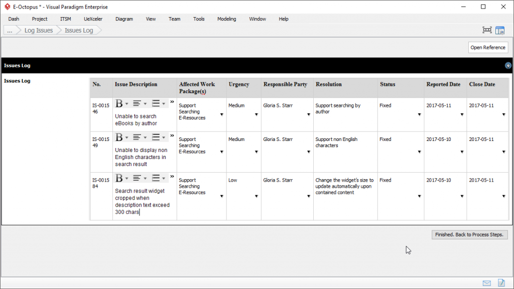 how-to-develop-issues-log-execution-control-phase-visual-paradigm