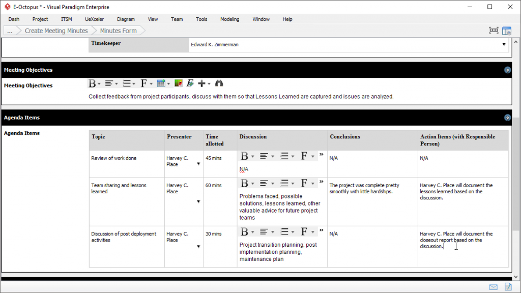 How to Develop Meeting Minutes (Execution & Control Phase) - Visual ...